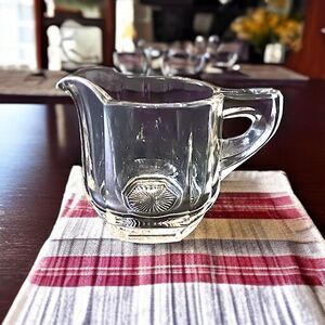 Heisey Glass Creamer Pitcher Syrup #354 Paneled Hexagon Diamond Antique Flamingo